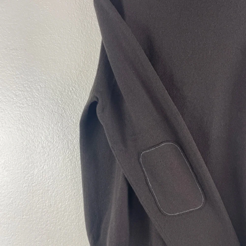 John Varvatos Cashmere Turtleneck Sweater Size L Brown Luxury Dark Academia